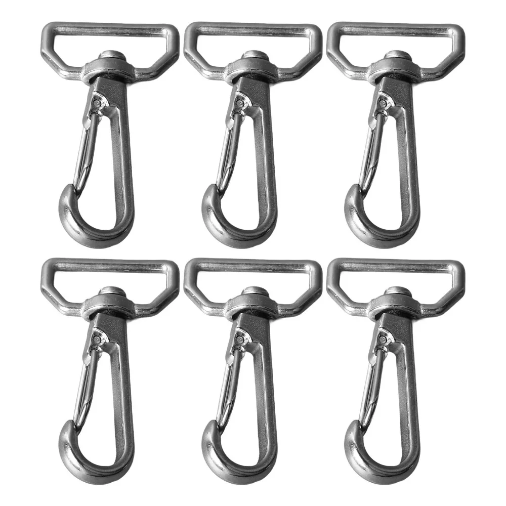 6pcs Premium Universal Fit Spring Snap Hooks Quick Straping Durable D Ring Snap Hooks Swivel Snap Hooks For Hiking