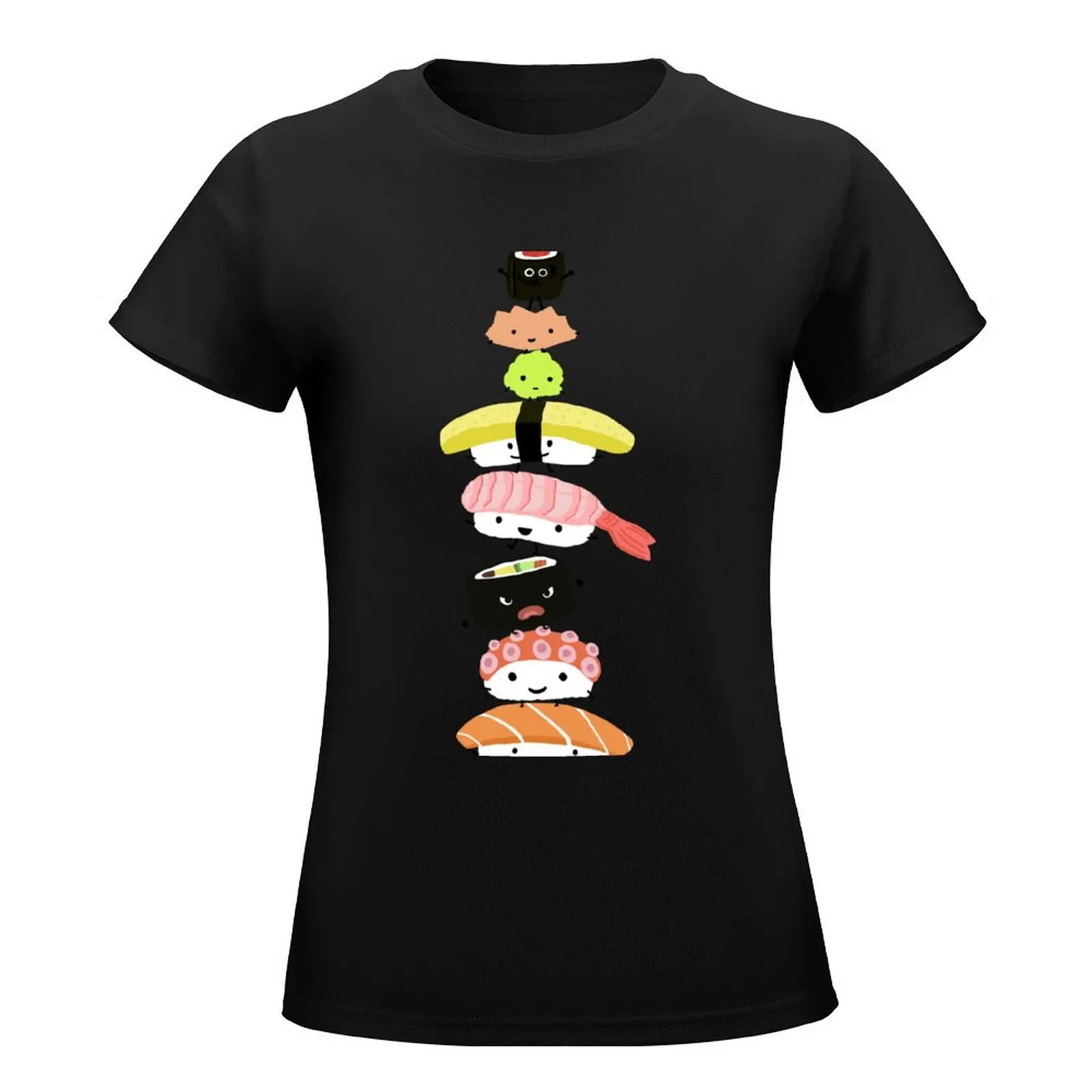 Sushi Stack T-Shirt kawaii clothes vintage clothes female summer tops cat shirts for Women