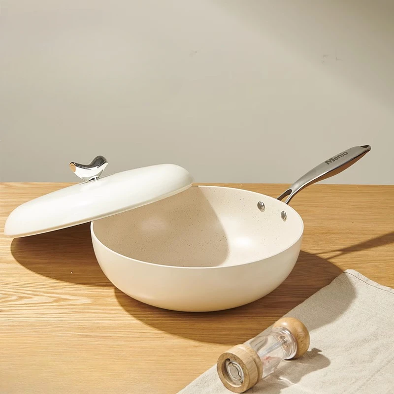 

Pebble Stone Non-Stick Frying Pan - Deep Flat Base Saute Cookware with Fast Heat Conduction, Multi-Stove Use Home Kitchen Pan