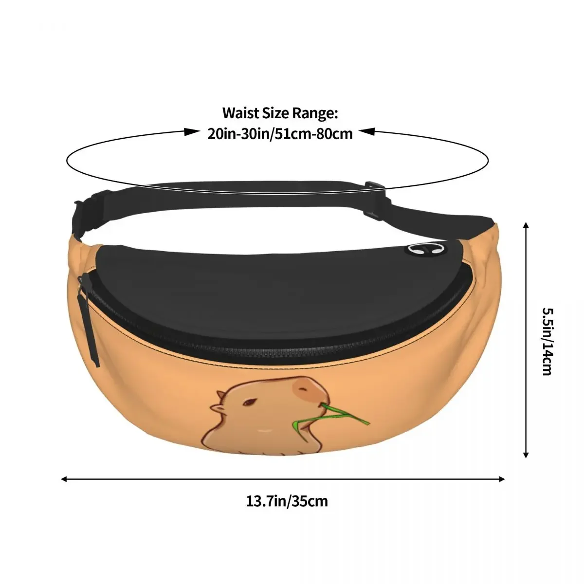 Cute Capybara Fanny Pack Men Women Custom Animal Lover Crossbody Waist Bag for Cycling Camping Phone Money Pouch