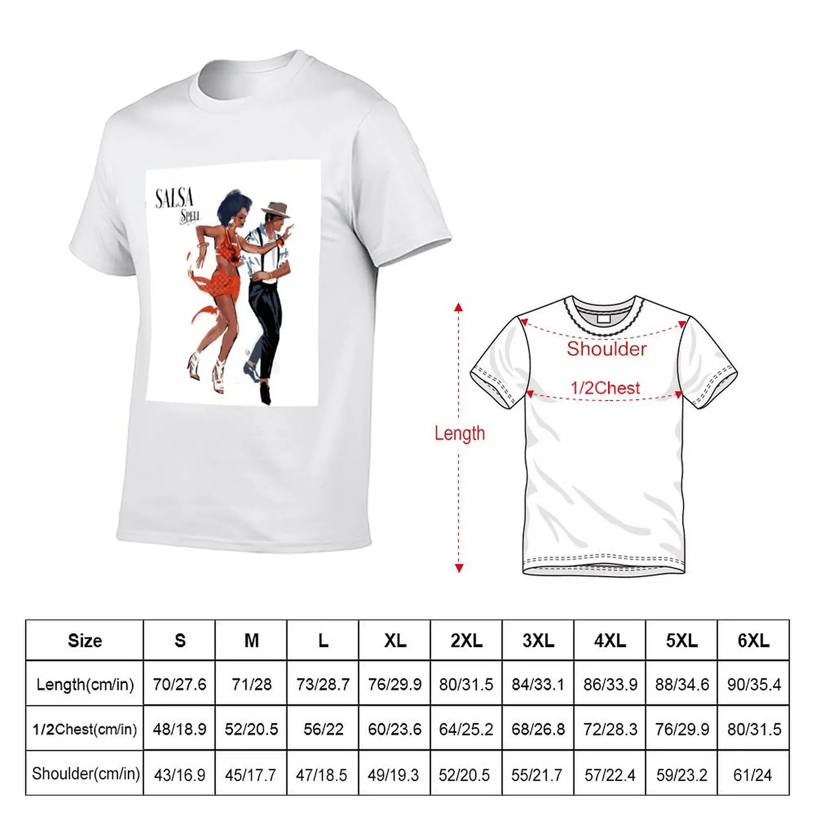SALSA Couple Dance Spell T-Shirt Casual Fashion Print Tee Top