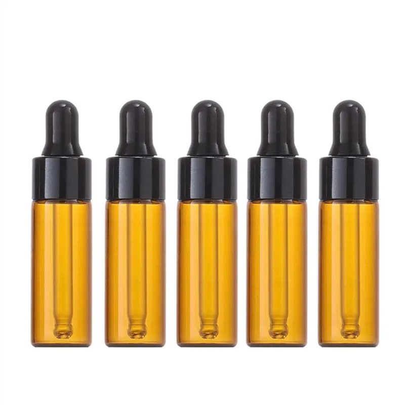 10pcs 5ml Amber Dropper Glass Bottles Cute Essential Oil Bottles with Eye Dropper for Perfume