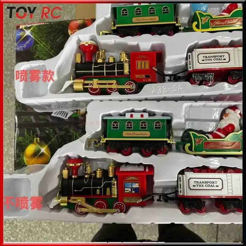 Kersttreinset met muziek Kerstman Thema Kleine trein Speelgoedvoertuig Model Woondecoratie Ornamenten voor kinderen Kerstcadeau
