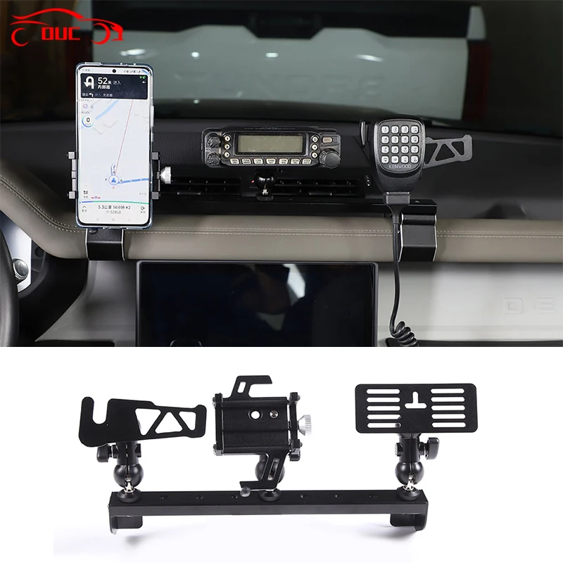 

Car Center Console Phone Mount/Walkie Talkie Mount/Radio Mount Set for Land Rover Defender 90 110 130 2004-2023 Car Accessories