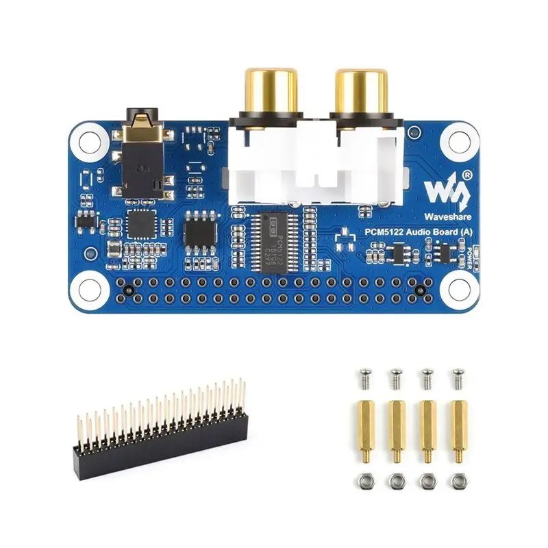 Waveshare For Raspberry Pi PCM5122 Audio Board I2S DAC HIFI Sound Card Audio Expansion Board EEPROM Firmware For PI5/PI4/Zero