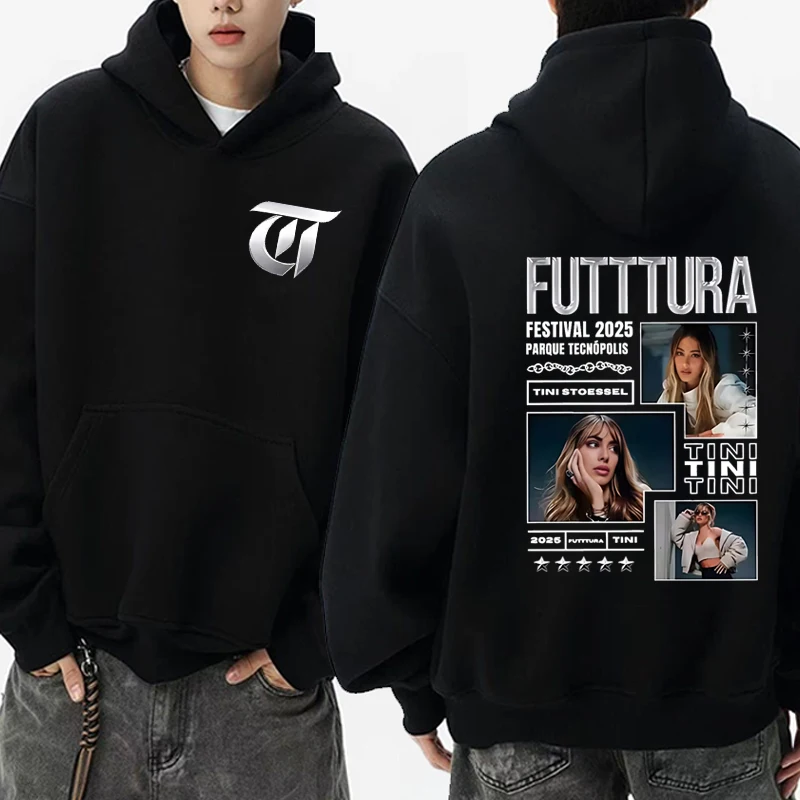 

Hot Singer TINI STOESSEL Futtura Album 2025 Tour Graphic print Hoodies Men women fashion Y2k Sweatshirt Unisex Fleece pullover