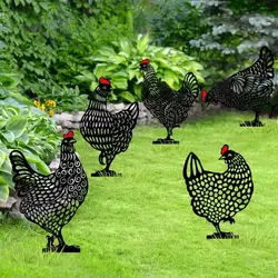 Garden Statue Landscape Sculpture Lovely Chick Silhouette Silhouette Stakes Acrylic Chicken Yard Art Chick Decoration