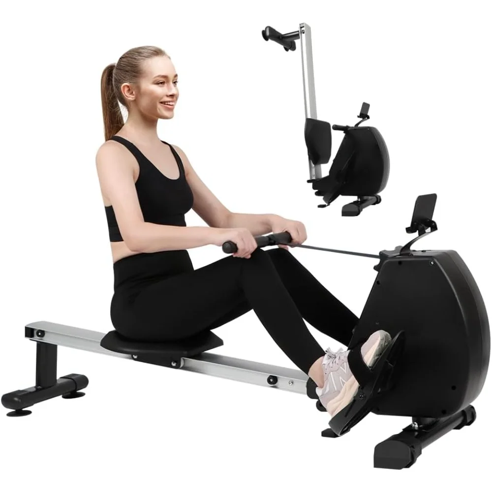 

Magnetic Rower Machine Compact Foldable Rowing Machine with Quiet Resistance 8 Levels, 300lb Weight Capacity