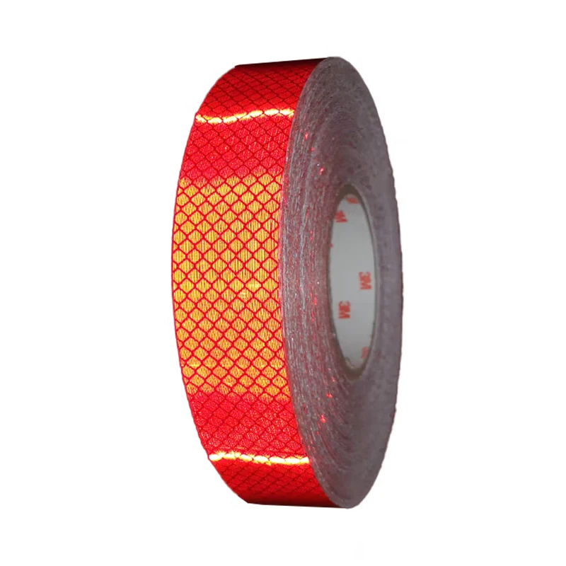 3M 4092 Red Diamond Grade Reflective Sticker Full Prism Film Car Bike EV Safety Warning Strip