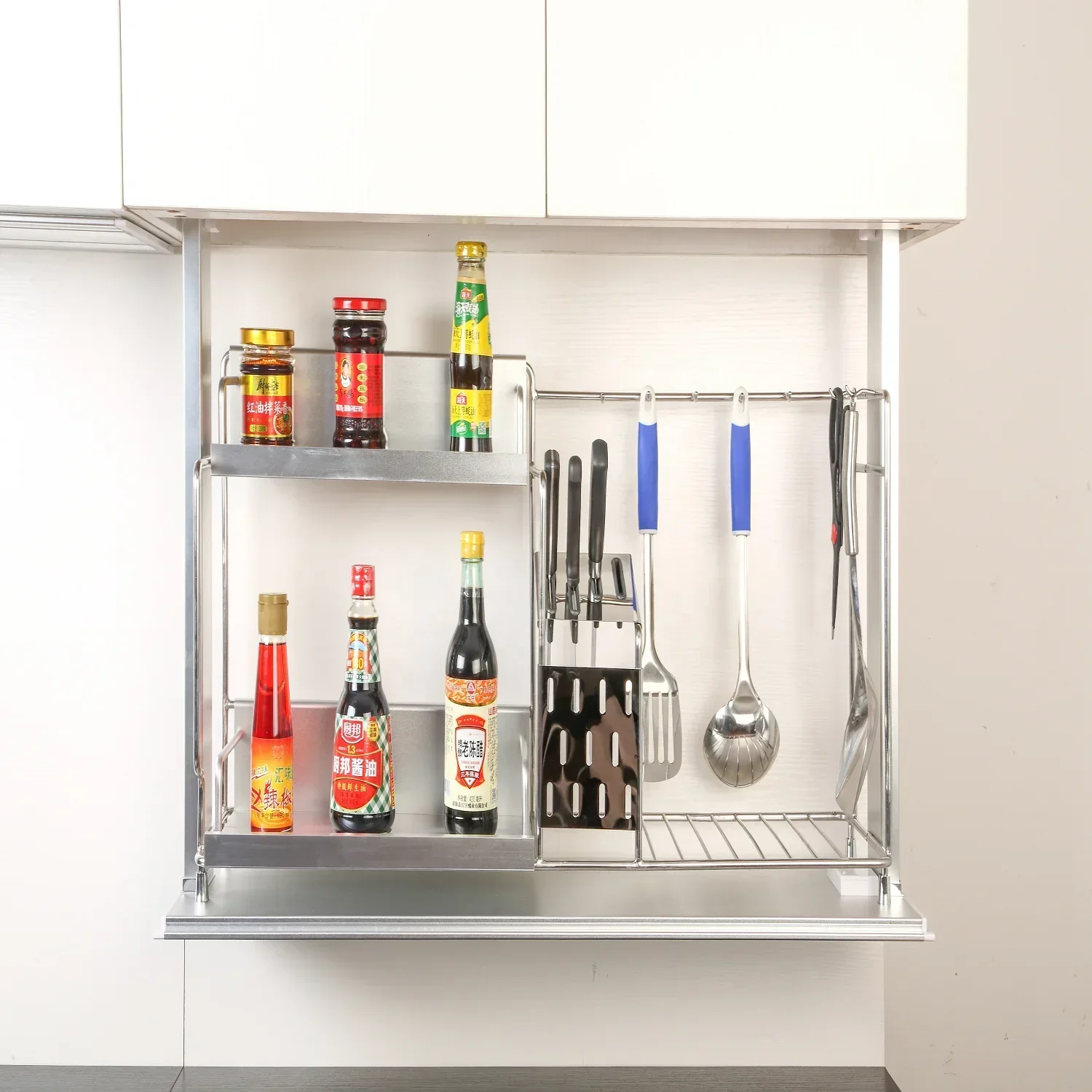 Durable and of high quality Angel Particles Custom Wholesale Home Electric Lift  Basket Wall Cabinet Accessories Large