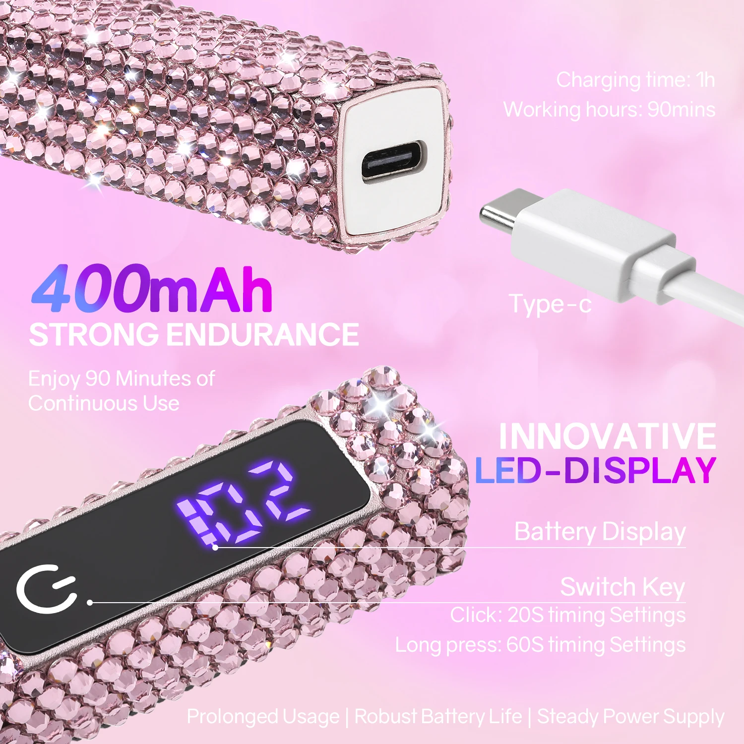 Mini lampada portatile portatile per unghie per tutti gli smalti in Gel lampada per unghie a LED UV ricaricabile USB ad asciugatura rapida con diamante