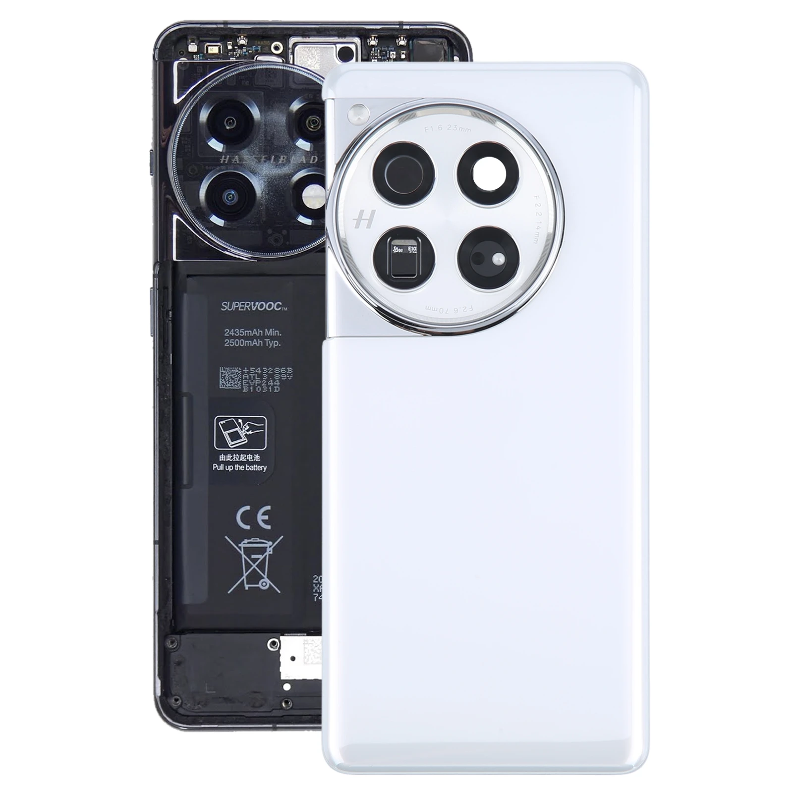 

Glass Battery Back Cover with Camera Lens for OnePlus 12 PJD110 CPH2573 CPH2581 Phone Parts Rear Housing Case Replacement