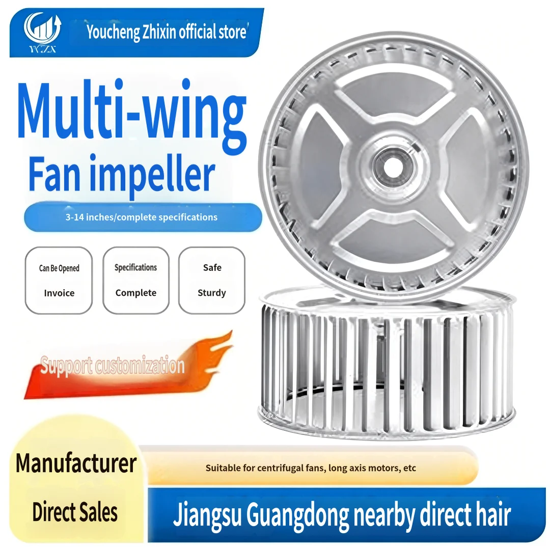 Aspas para ventilador centrífugo, múltiples aspas, 8 pulgadas, dirección A, chapa galvanizada, accesorios para ventilador.