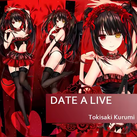Anime DATE A LIVE Tokisaki Kurumi Dakimakura Full Body Pillow Case Hugging Body Prop