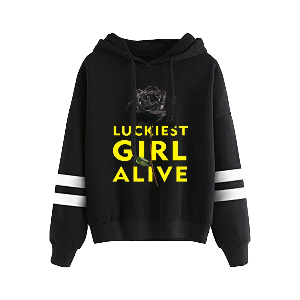 

2026 Luckiest Girl Alive Hoodie Unisex Pocketless Parallel Bars Sleeve Sweatshirts Men Women Hooded Pullover New Movie Clothes