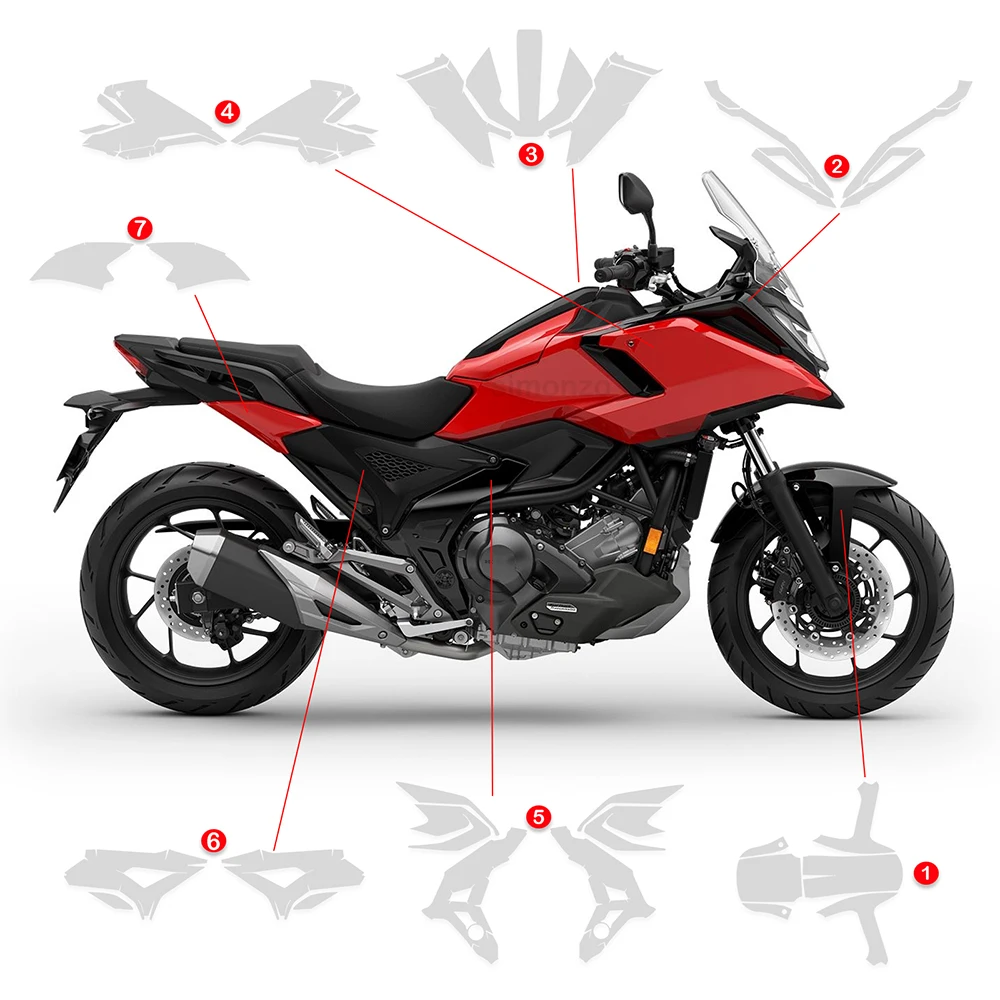 NC750X nc750x New Motorcycle Invisible Paint Protection TPU Film Set Body Fairing Transparent Stickers For Honda NC 750X 2025