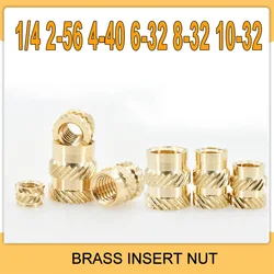 3D Printing Part Insert Heat Threaded Brass Nut Knurled Hot Melt Molding Injection Embed Insert Nut1/4 2-56 4-40 6-32 8-32 10-32