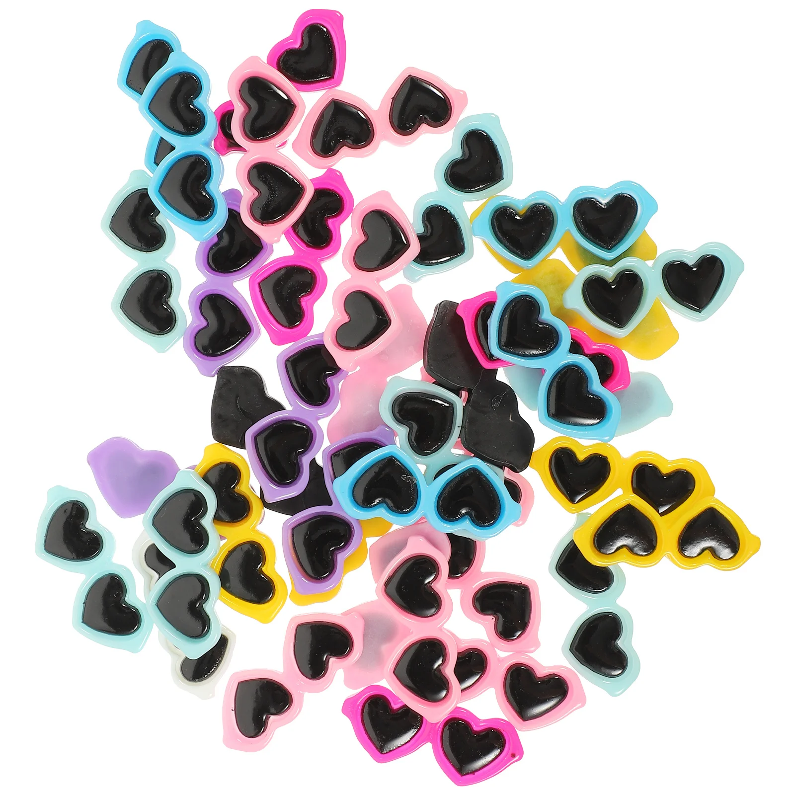 

40Pcs Mini Heart Sunglasses Resin Charms DIY Craft Decoration Hairband Decor Wedding Jewelry Accessory Charms for Jewelry Making