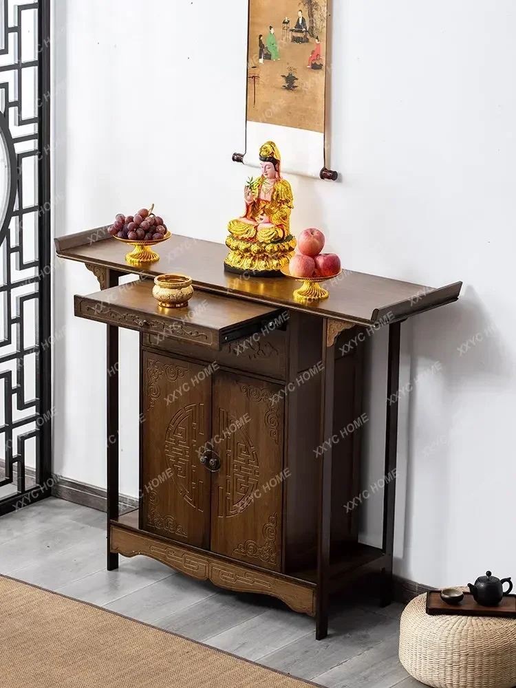 Buddha Niche Altar Buddha Shrine Household Altar Cabinet Economic Chinese Style Incense Burner Table Prayer Altar Table