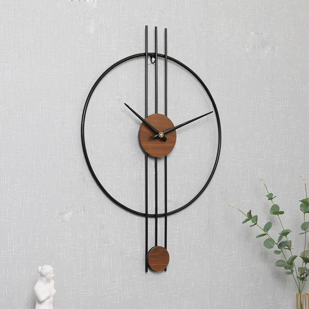 Creative minimalist wrought iron wall clock Personality art wall clock Living room dining room home decoration clock wall watch