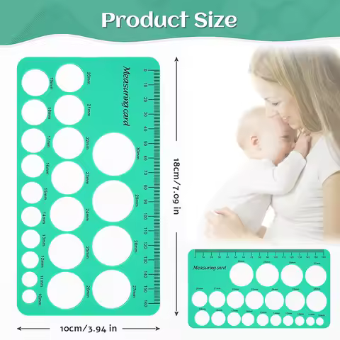 Silicone Nipple Measuring Card Smooth Flange Measurement Tool Lightweight Perfect Gift Nontoxic Feeding Supplies