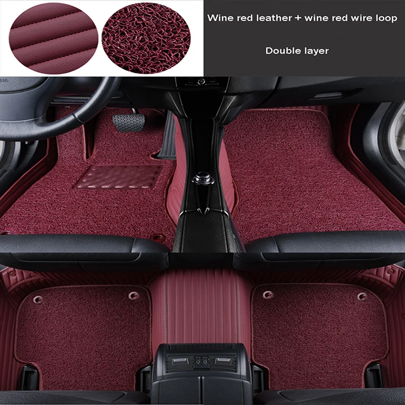 Custom Stripe Leather Car Mats for Geely All Models Emgrand EC7 X7 FE1 Automobiles Styling Automobile Carpet Cover Car-Styling