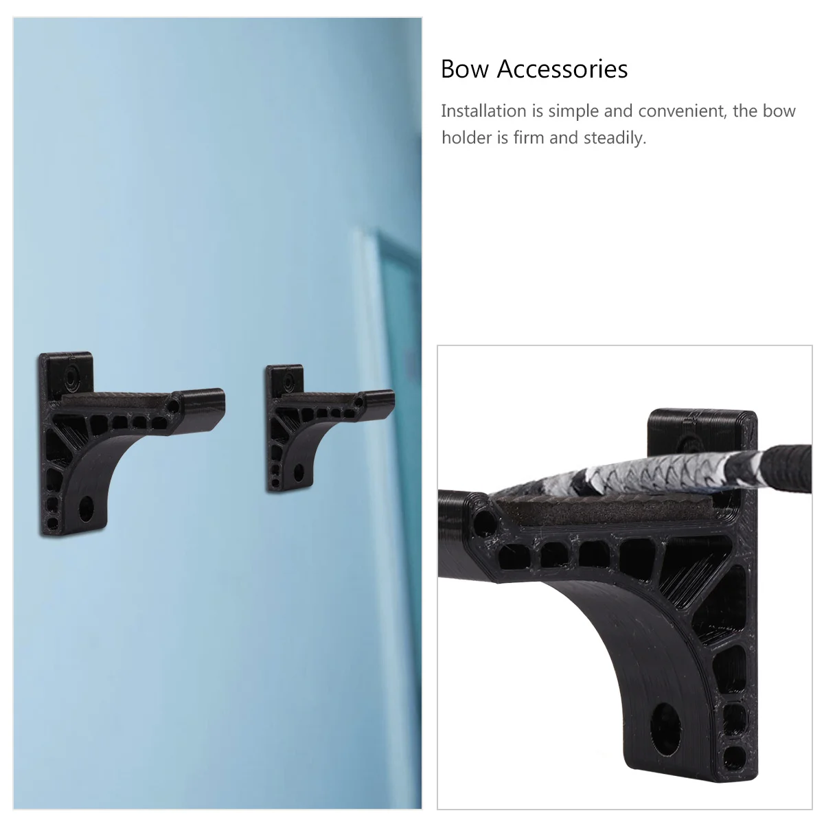 Wall Mount Bow Easy to Install Bracket Stand Wall-mounted Lightweight Universal Abs Black