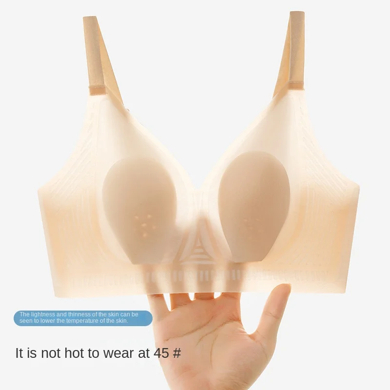 Seamless Underwear Female Rabbit Ears Ultra-thin Big Breasts Small Pair Breasts Anti-sagging Beautiful Back Bra  Women Bra