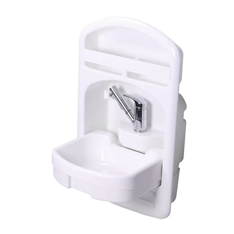 New wall-mounted foldable RV bathroom sink with faucet can be pulled to save space