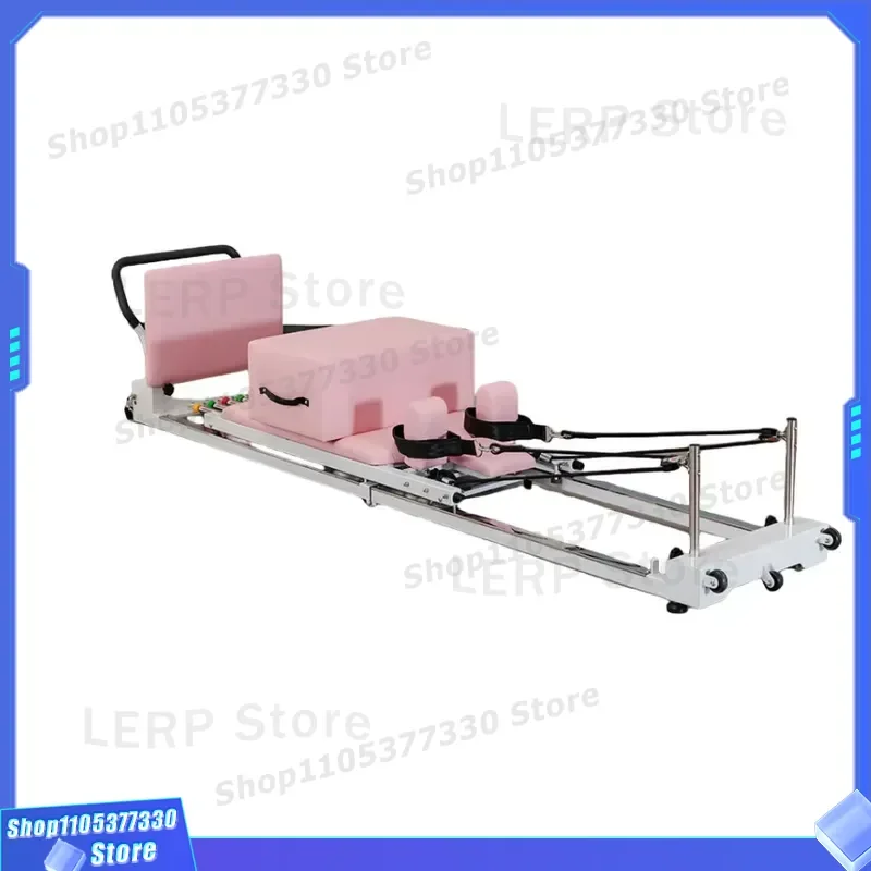 Foldable Pilates Reformer with Rollers Home Gym Yoga Equipment for Women Body Sculpting Fitness Machine Portable Workout Gear