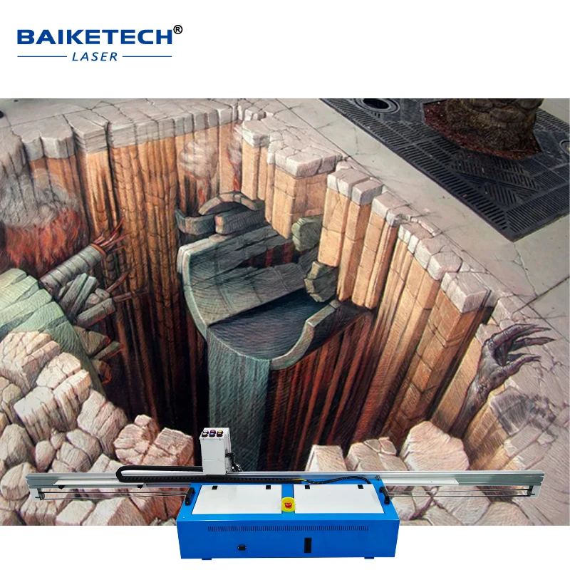 

Automatic 3D 2-IN-1 Wall Printer Machine Triple DX10 Print Head Five Colors UV Ink