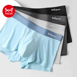 MiiOW 3Pcs Ice Silk Men's Panties Graphene Antibacterial Men Underwear Seamless Breathable L-5XL Mens Underpants Man Boxer Brief