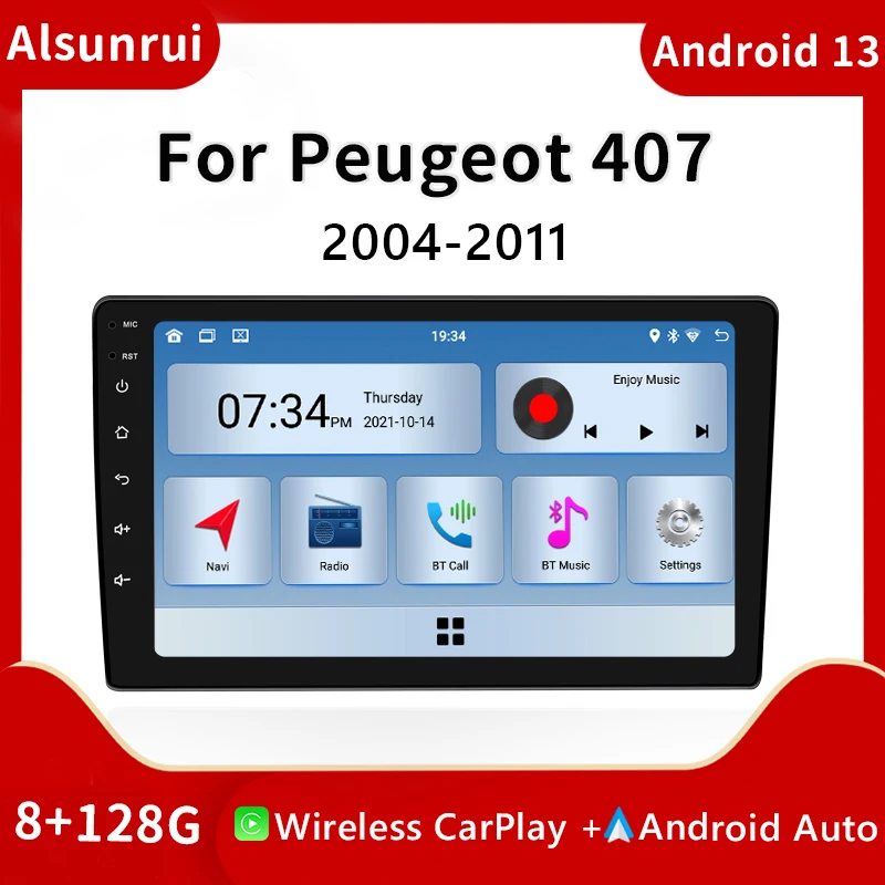 

Автомагнитола 2 din на Android 12 для PEUGEOT 407 sw 2004-2011, мультимедийная стереосистема, аудио, видео, головное устройство, GPS-навигация, Wirele Carplay