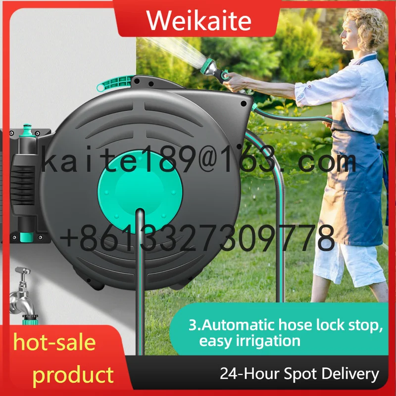 

Retractable Automatic Hose Reel Pipe Water Reel Hose 100 Ft High Quality High Pressure Washer Retractable Garden Water Hose Reel