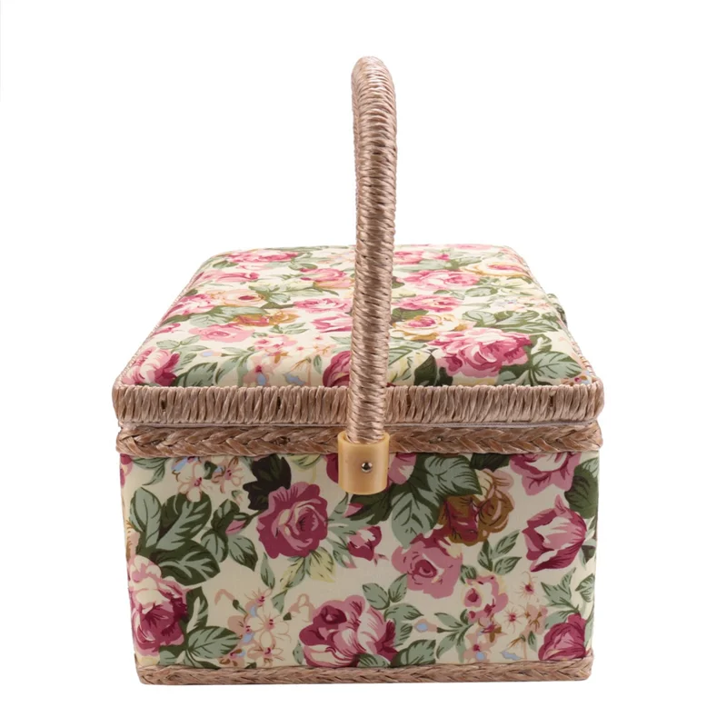 

ABUL-2X Очень большая швейная корзина, винтажная швейная корзина, для игл, ниток, рулеток и других швейных принадлежностей для хранения