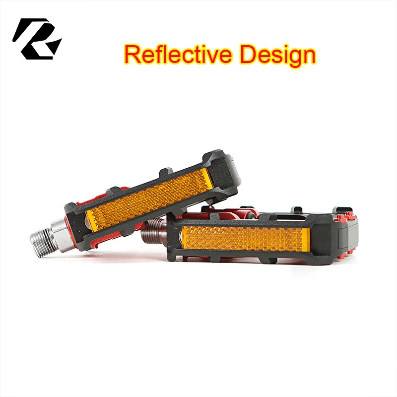 Folding Bike Pedals Foldable Pedal MTB Road Bike Road Bike Anti-Skid Reflective Sealed Bearing Cr-Mo Universal Pedals 9/16