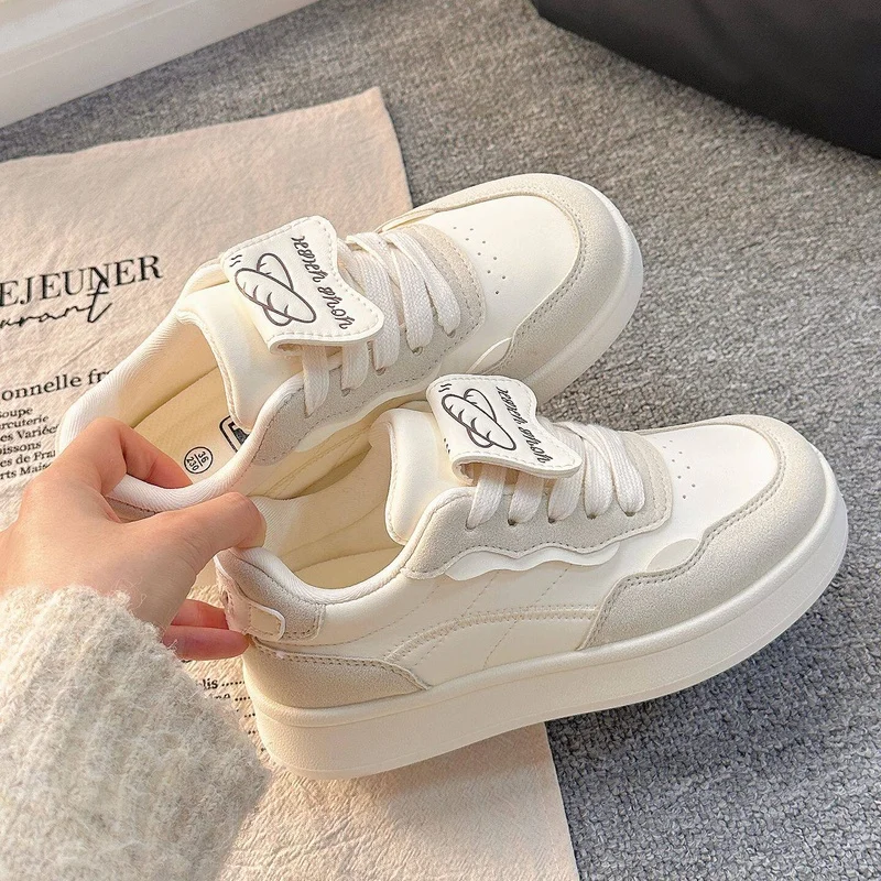 Women's Shoes New Fashion Luxury Breathable Non-slip Wear-resistant Outdoor Casual Patch Lace-Up Thick Sole Platform Sneakers