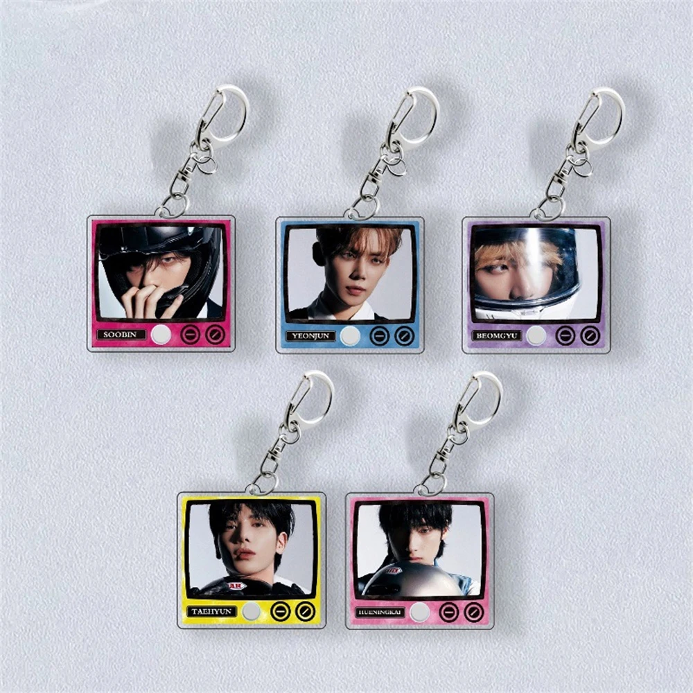 KPOP SOOBIN YEONJUN Fashion Keyring Pendant BEOMGYU TAEHYUN HUENINGKAI Acrylic Figure TV Photo Keychain Bag Accessories Fan Gift