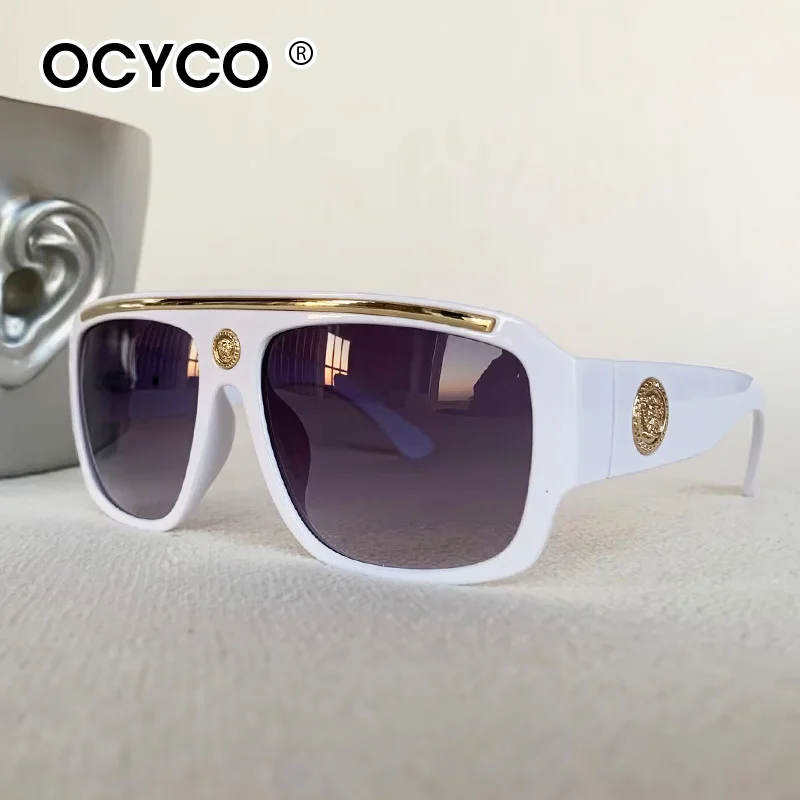 Neue trendige Herren-Sonnenbrille mit großem Rahmen, Retro-Sonnenbrille mit dickem Rahmen, UV400, trendige High Sense Catwalk-Brille für Damen – Detail 10