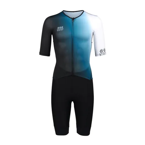 Traje de carreras de triatlón para hombre, traje triple de manga corta, mono de ciclismo con almohadilla fina, ropa de equipo profesional para nadar/correr/ciclismo, 2023