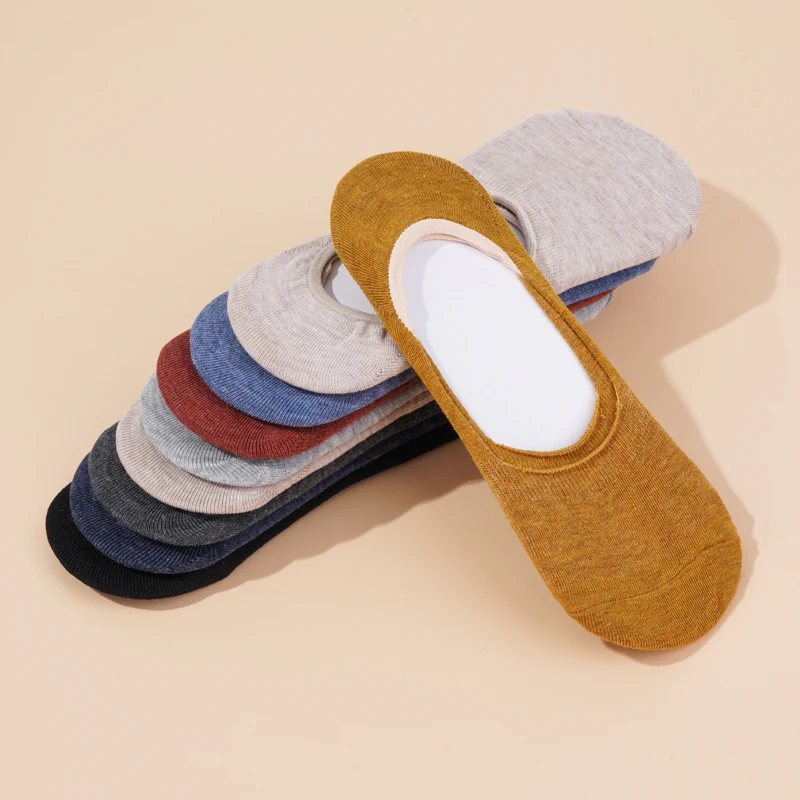5 Pairs Spring Summer Women Socks Solid Color Fashion Wild Shallow Mouth Felmen Girls Female Invisible No Show Slipper Socks image 5