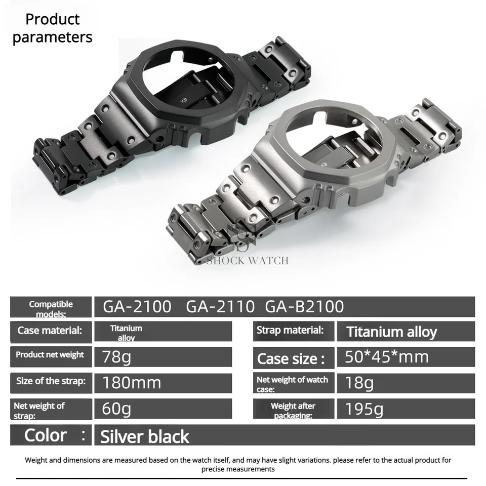 Titanium alloy case+strap For Casio G-shock GA2100 GA2110 DW5600
