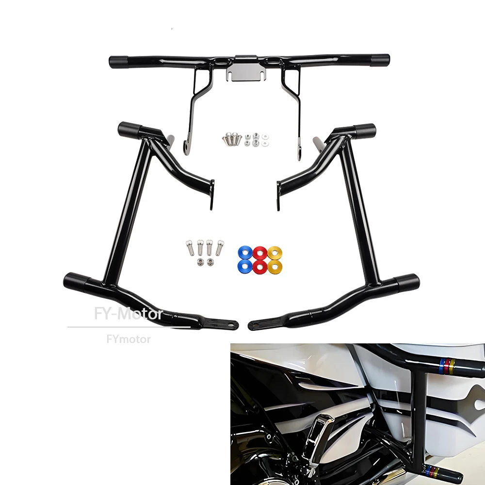 

Motorcycle Rear Saddlebag Guard Crash Bar Rails Bracket For Harley Road Glide Street Glide Road Glide FLHT FLHX 2014-2023 2022