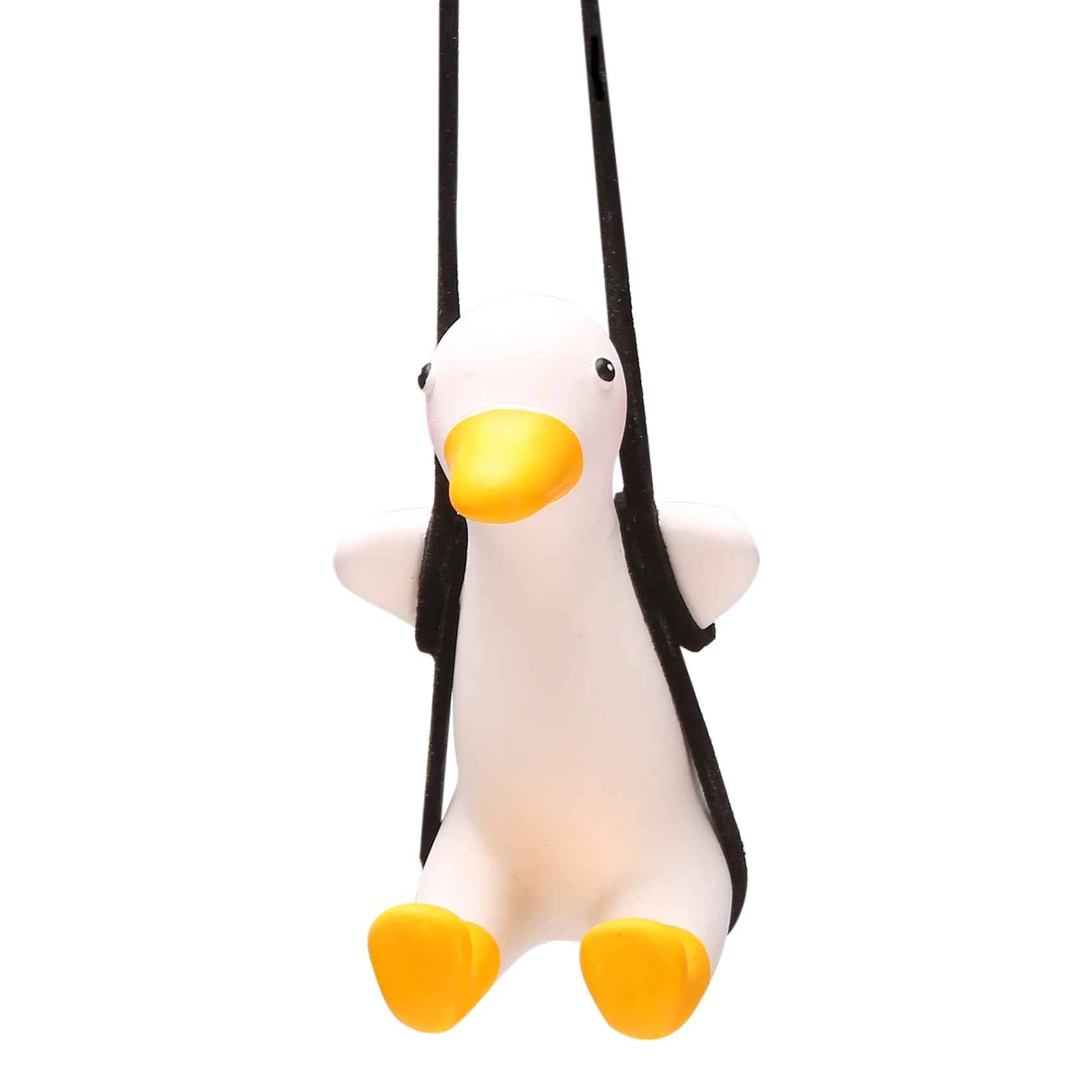 2Pcs Swinging Duck Car Hanging Ornament Swing Duck Car Mirror Cute Anime Car Accessories Auto Decoration Gift