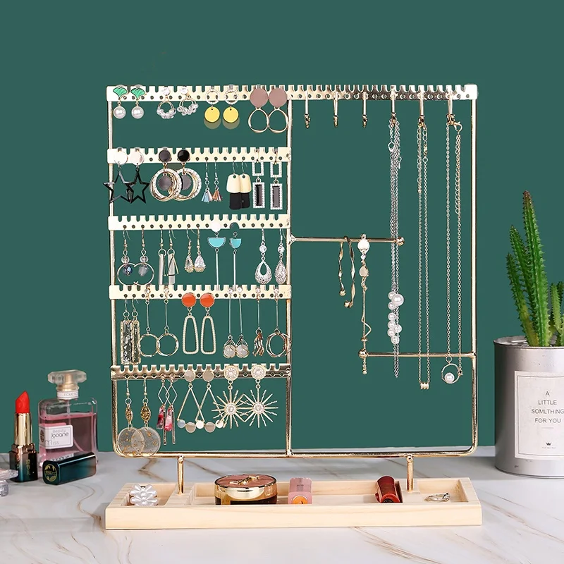 Sieraden Display Rack Oorbellen Ring Ketting Horloge Sieraden Plank Organisator Armband Standhouder Haken Opslag met Sieraden Lade - afbeelding 1
