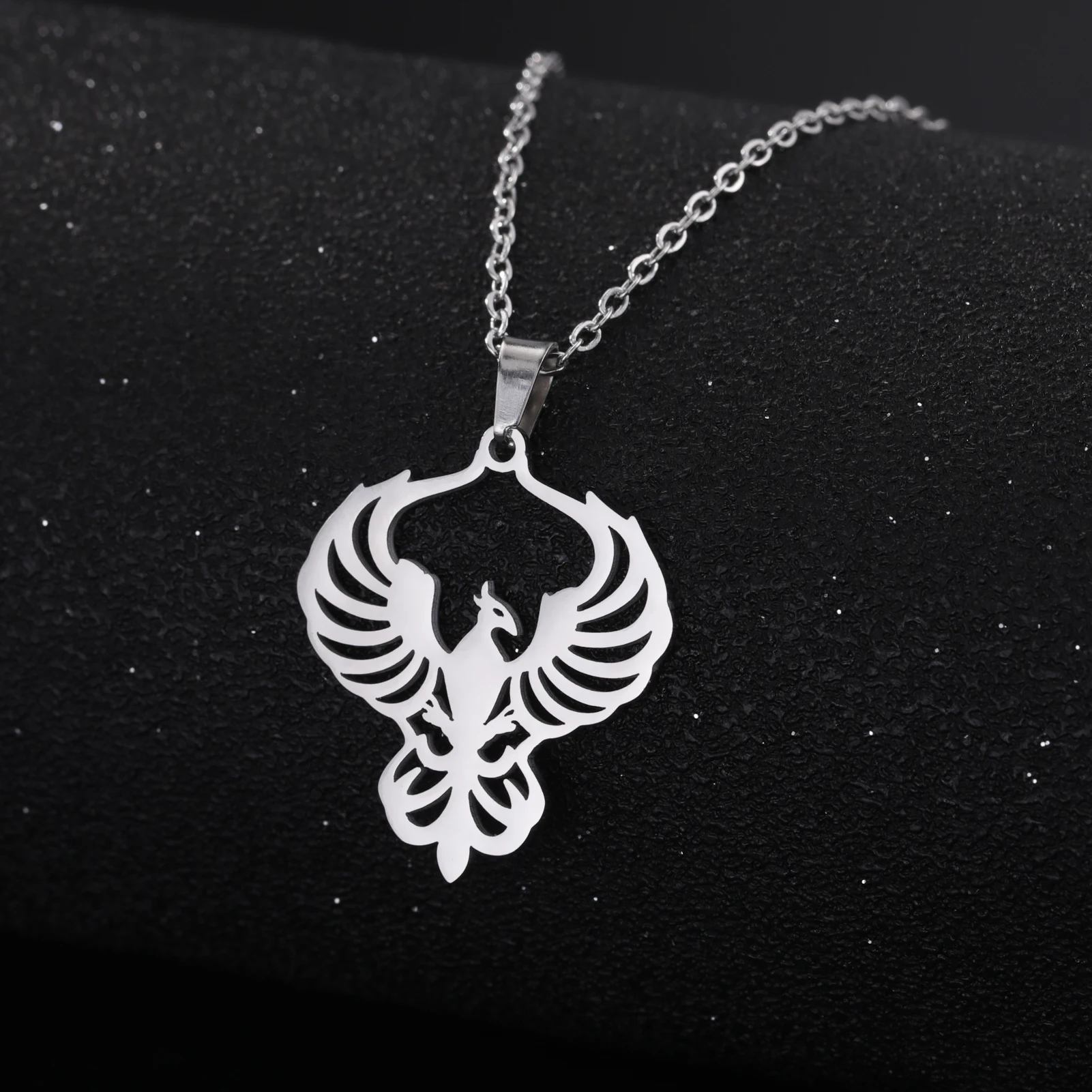 Phoenix Necklace Supernatural Amulet Chain God Bird Gift For Woman Men Kid Child Gold Color Stainless Steel Pendant Jewelry