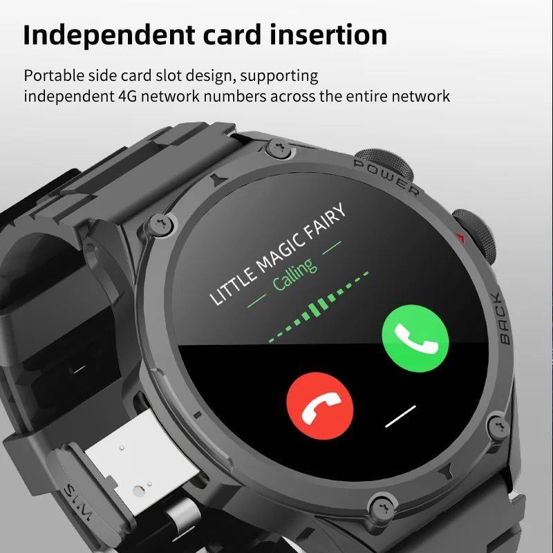 New Smart Watch 4G SIM Card Android 190°Rotating Camera Video Call Google Play GPS WIFI Large Memory APP Download Sports Men Kid