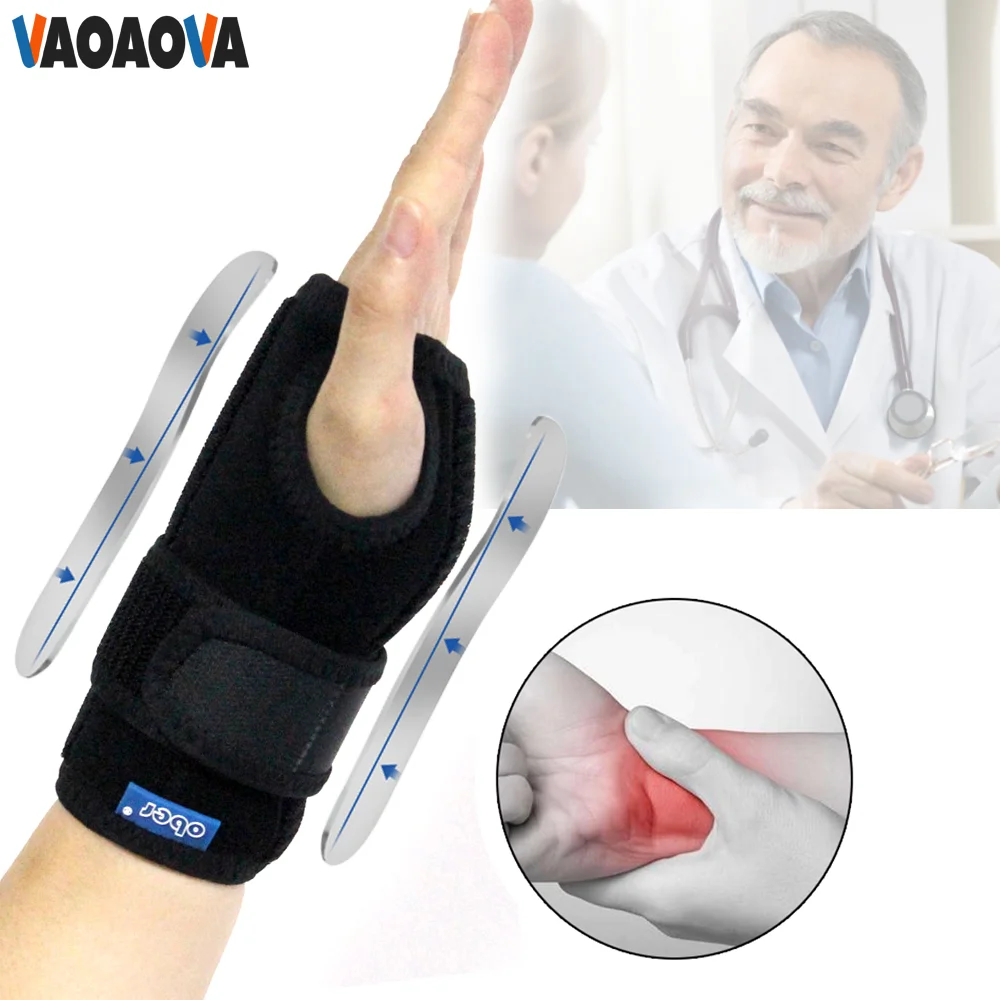 Carpal Tunnel Wrist Brace Support With Soft Pad Adjustable Wrist Splint Stabilizer Fit Left Right Hand For Arthritis Tendonitis