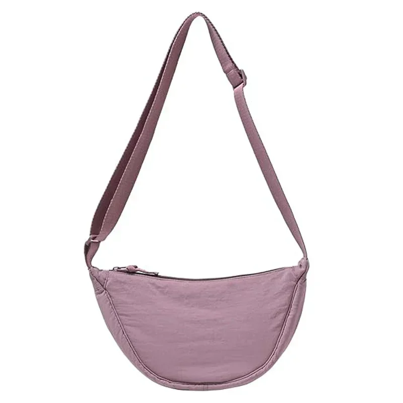 SPC12 Shoulder Bag for Women Small Nylon Crescent Soft Casual Crossbody Purse Chest Bag Satchel Daypack Sling Bag