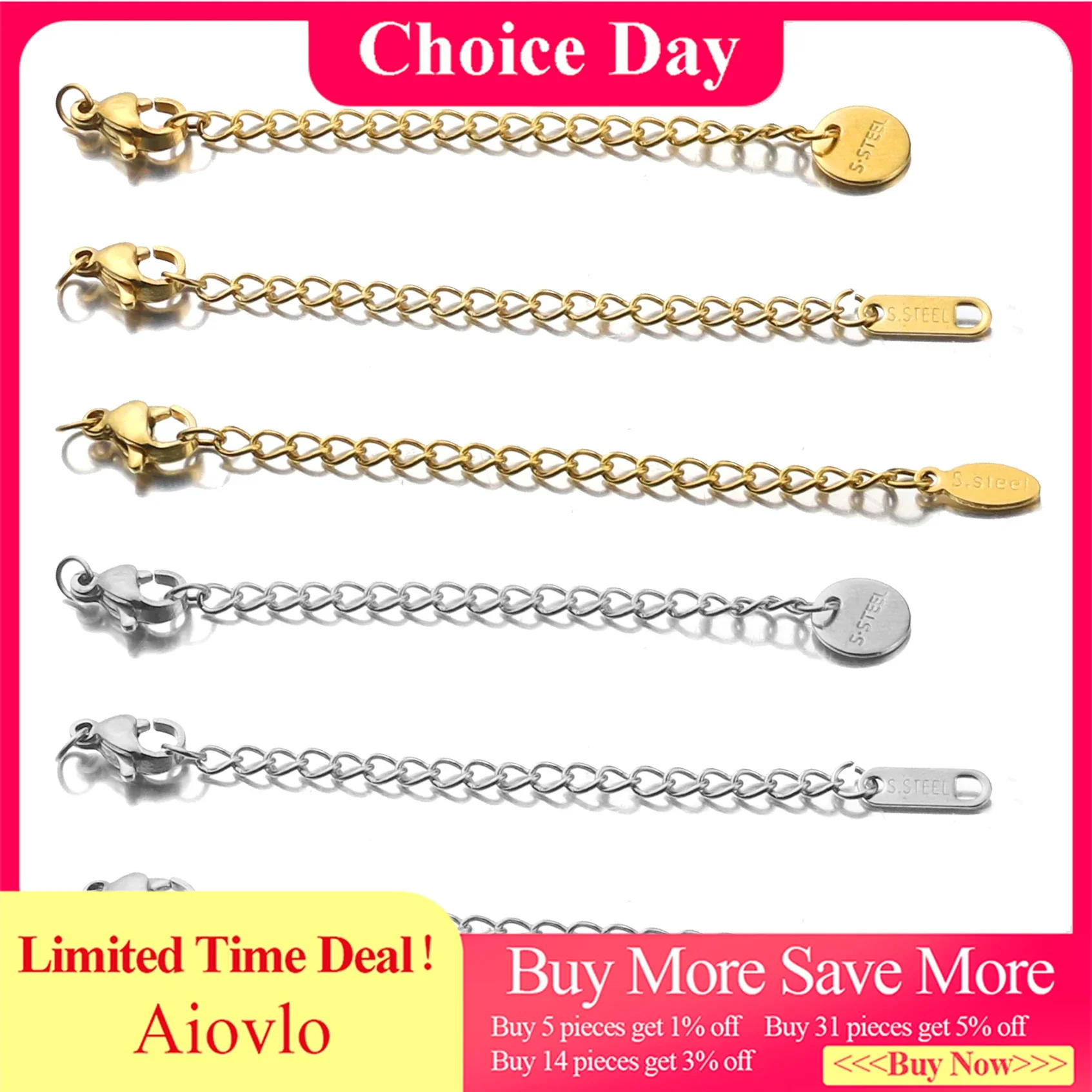 

Удлинитель из нержавеющей стали, 10 шт./лот, застежки-карабины для изготовления ювелирных изделий, браслетов, ожерелий